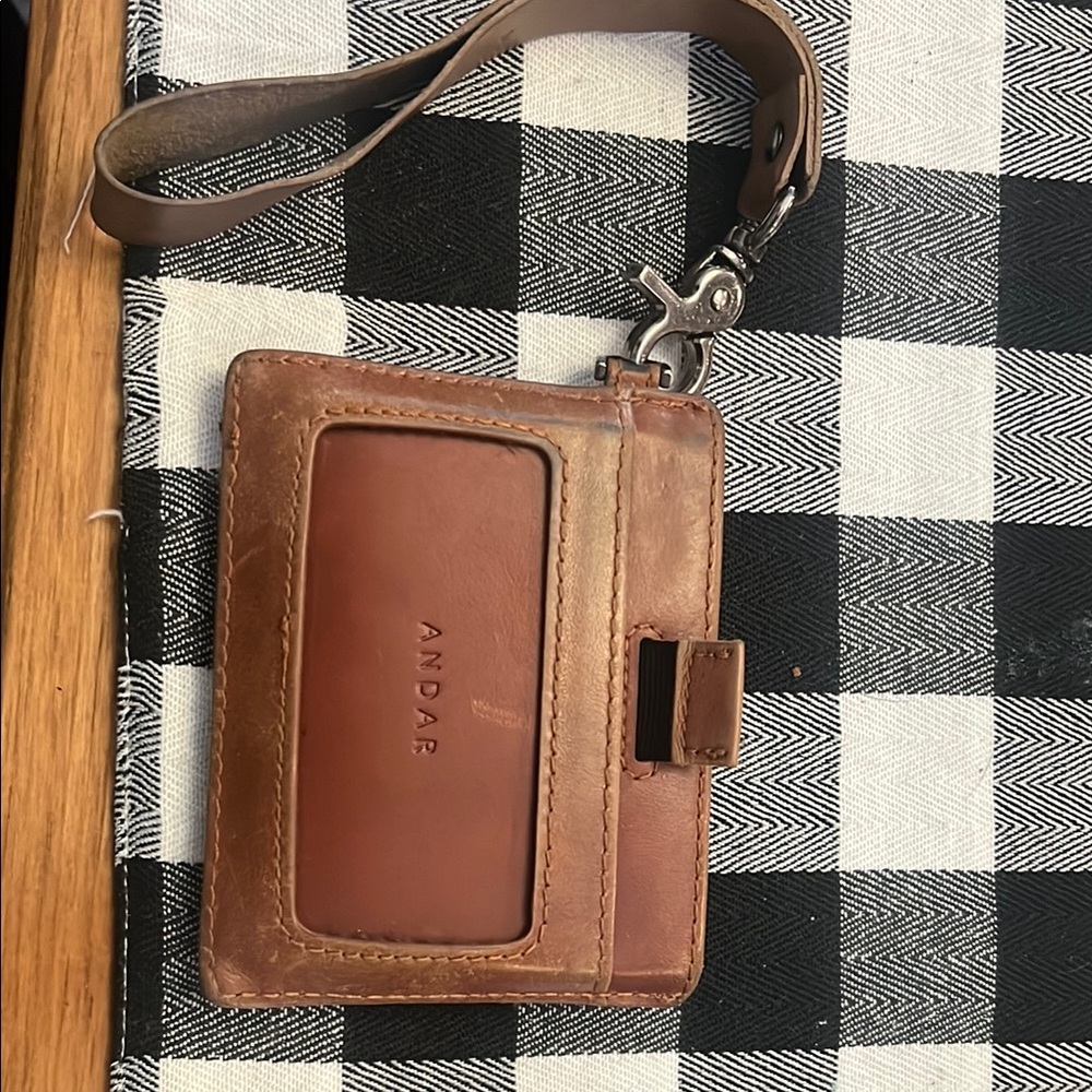 Andar Brown Leather Wallet with Strap